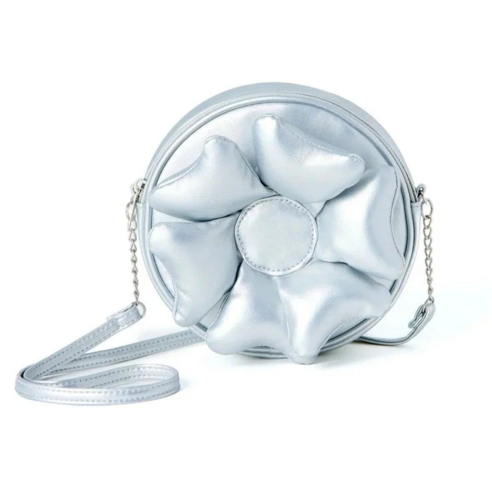 Wonder Nation Girls 3D Metallic Flower Purse with Crossbody Strap NEW